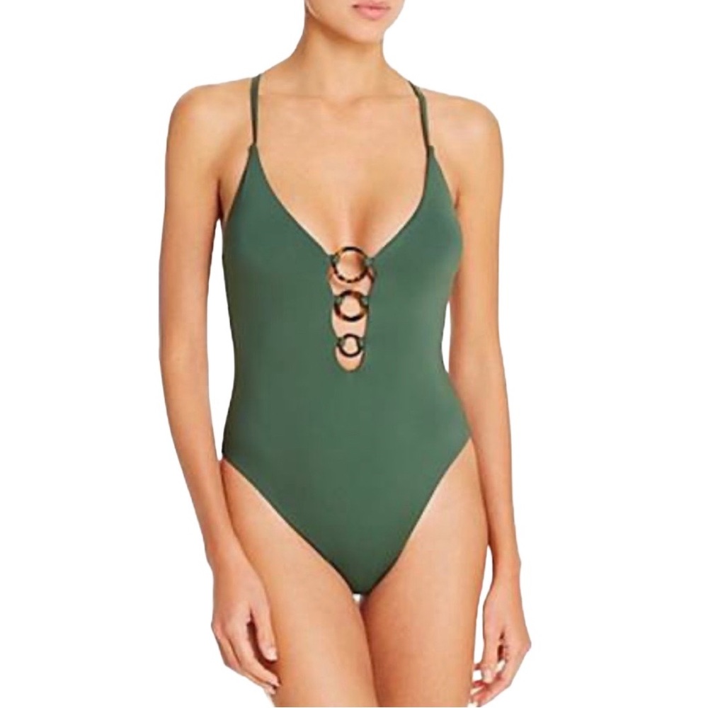 Aqua Forest Green One Piece Swimsuit